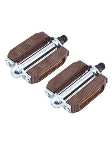 507 Block Pvc Pedals 9/16 Brown/Chrome.